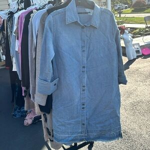 Brand denim cotton and linen dress